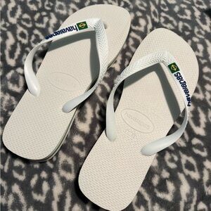 Havaianas Classic White Flip Flops- Brazil
